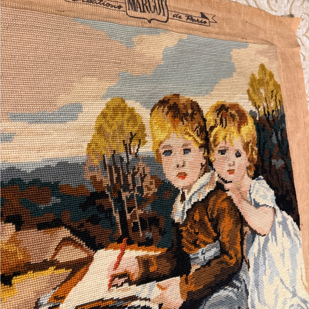 VTG Creations Margot de Paris Needlepoint * Les Enfants Bowden Made in France - Picture 2 of 7